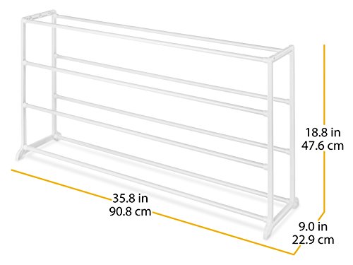 Whitmor 4 Tier 20 Pair Floor Shoe Rack - White