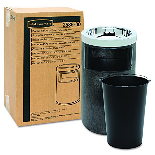 Rubbermaid Commercial Products Steel Smoker's Urn, Silver, Round for Cigarette Disposal