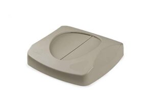 rubbermaid commercial products untouchable trash/recycling swing lid, beige, compatible with 23-gallon untouchable containers