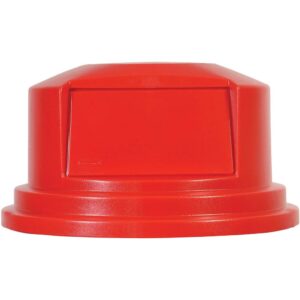 rubbermaid commercial products fg265788red brute hdpe round dome top, red waste lid for brute trash cans 55 gal