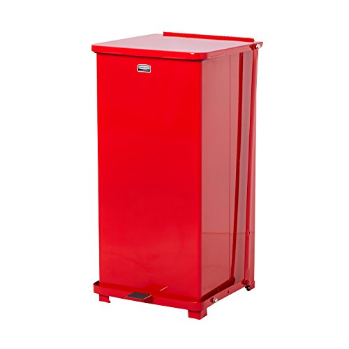 Rubbermaid Commercial Products Defenders Step-On Trash Can with Plastic Liner, 24-Gallon, Red, Good with Infectious Waste in Doctors Office/Hospital/Medical/Healthcare Facilities