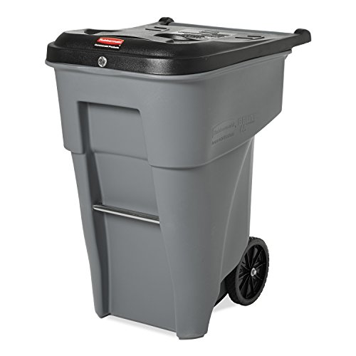 Rubbermaid Commercial Products BRUTE Confidential Document Rollout Waste/Utility Container, 65-gallon, Gray (FG9W1088GRAY)