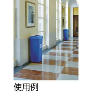 Rubbermaid Commercial Products 35-Gallon Untouchable Square Trash/Garbage Can for Offices/Stores/Restaurants, Blue Recycling (FG395873BLUE)