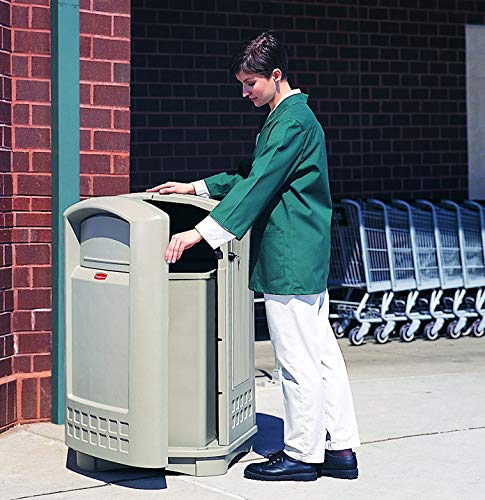 Rubbermaid Commercial Products 35-Gallon Untouchable Square Trash/Garbage Can for Offices/Stores/Restaurants, Blue Recycling (FG395873BLUE)