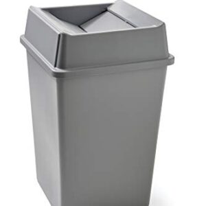 Rubbermaid Commercial Products 35-Gallon Untouchable Square Trash/Garbage Can for Offices/Stores/Restaurants, Blue Recycling (FG395873BLUE)