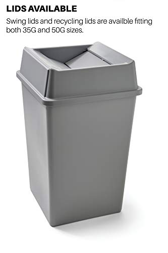Rubbermaid Commercial Products 35-Gallon Untouchable Square Trash/Garbage Can for Offices/Stores/Restaurants, Blue Recycling (FG395873BLUE)