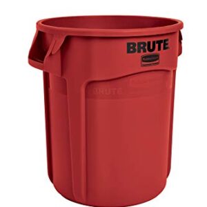 Rubbermaid Commercial Products BRUTE Heavy-Duty Round Trash/Garbage Can, 10-Gallon, Red, Waste Container Home/Garage/Office/Stadium/Bathroom