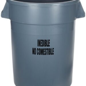 Rubbermaid Commercial Products Large Brute Trash Can/Garbage Container, 32-Gallon, Gray, Plastic Bin for Indoor/Outdoor/Garage/School/Festival