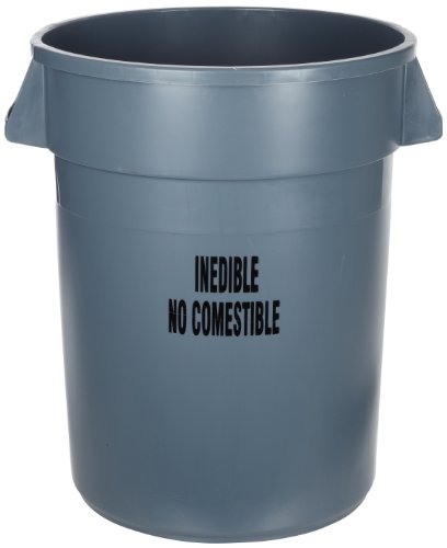 Rubbermaid Commercial Products Large Brute Trash Can/Garbage Container, 32-Gallon, Gray, Plastic Bin for Indoor/Outdoor/Garage/School/Festival