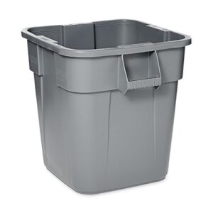 rubbermaid commercial products brute square bin storage container without lid, 28-gallon, gray (fg352600gray)