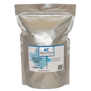 alpha chemicals copper sulfate pentahydrate - 25.2% cu - 5 pounds - easy to dissolve - powder