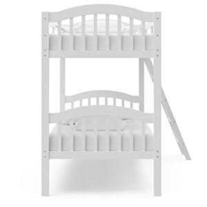 Storkcraft Long Horn Twin-Over-Twin Bunk Bed (White) - GREENGUARD Gold Certified, Converts to 2 individual twin beds