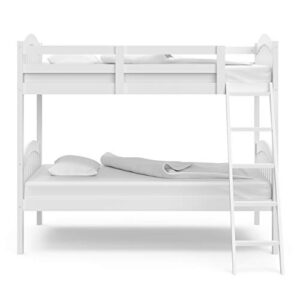 Storkcraft Long Horn Twin-Over-Twin Bunk Bed (White) - GREENGUARD Gold Certified, Converts to 2 individual twin beds