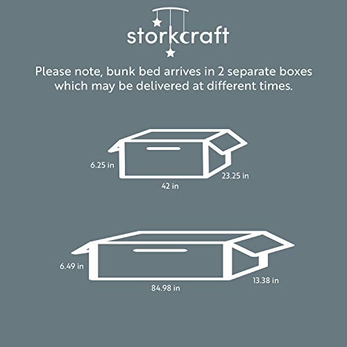 Storkcraft Long Horn Twin-Over-Twin Bunk Bed (White) - GREENGUARD Gold Certified, Converts to 2 individual twin beds