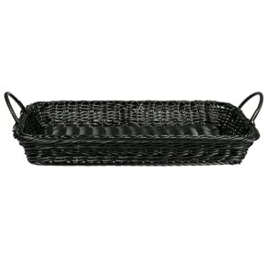 G.E.T. WB-1524-BK Black 18" x 12.25" Basket with Handles, Polypropylene