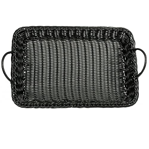 G.E.T. WB-1524-BK Black 18" x 12.25" Basket with Handles, Polypropylene