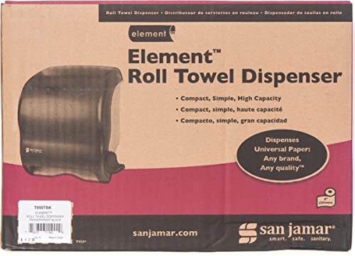 San Jamar Classic Element Plastic Lever Roll Towel Dispenser, Black Pearl