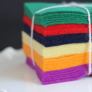 100% Wool Charm Pack from National Nonwovens 36-5" Squares Classic Colors