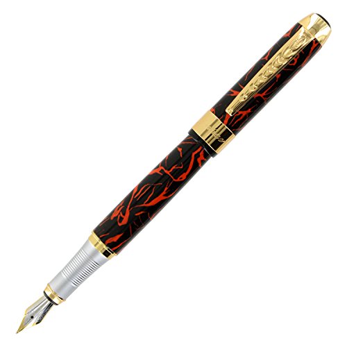 JinHao 250 Fountain Pen (Medium, Black & Red)