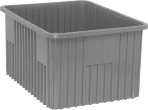 quantum storage systems quantum dg93120gy dividable grid storage container, 22-1/2" l x 17-1/2" w x 12" h, gray (pack of 3), 3 count