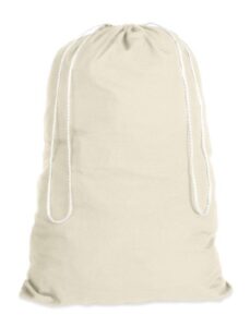 whitmor natural cotton laundry bag, white