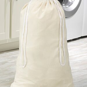 Whitmor Natural Cotton Laundry Bag, White