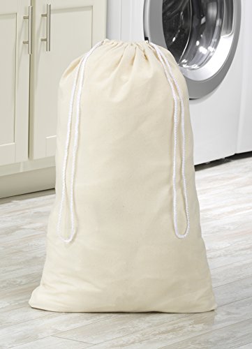 Whitmor Natural Cotton Laundry Bag, White