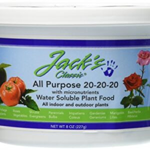 J R Peters 52008 Jacks Classic 20-20-20 All Purpose Fertilizer, 8-Ounce