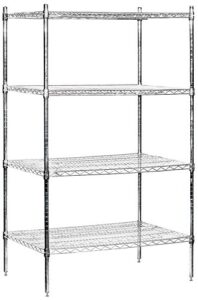 salsbury industries stationary wire shelving unit, 36-inch wide by 74-inch high by 24-inch deep, chrome