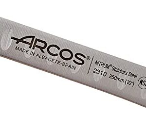 ARCOS Carving Knife 10 Inch Stainless Steel. Ham Slicer Knife for Cutting Ham and Meat. Ergonomic Polyoxymethylene Handle and 250mm Blade. Series Riviera. Color Black