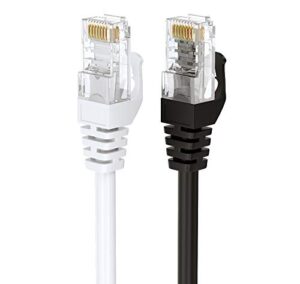 bluerigger cat6 ethernet cable 15ft - 2 pack (1gbps, 550mhz, rj45) cat 6 gigabit internet network lan patch cord - compatible with game consoles, smart tv, router