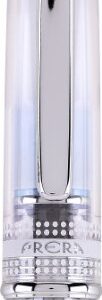 PILOT Prera Fountain Pen, Clear Barrel with Light Blue/Silver Accents, Medium Nib (60822)