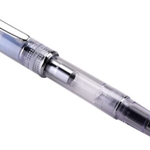 PILOT Prera Fountain Pen, Clear Barrel with Light Blue/Silver Accents, Medium Nib (60822)