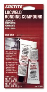 loctite ea 9153 locweld, two-part cold weld epoxy adhesive: heavy duty, high-strength, high-temp, oil resistant 2 tubes, 1oz ea (pn: 37531-495540)