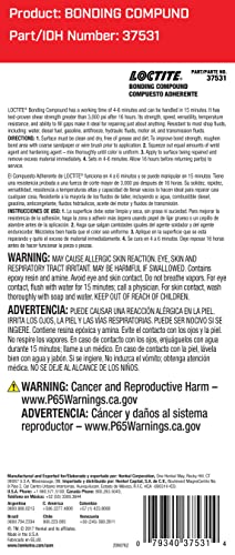 Loctite EA 9153 LocWeld, Two-Part Cold Weld Epoxy Adhesive: Heavy Duty, High-Strength, High-Temp, Oil Resistant 2 Tubes, 1oz Ea (PN: 37531-495540)