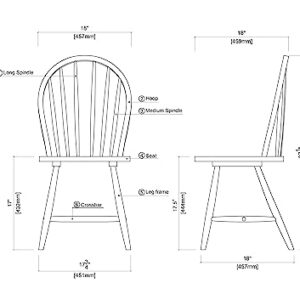 Boraam Farmhouse Chair,Leather, White/Natural, Set of 2