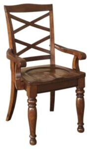 signature design by ashley porter traditional hand finished rustic dining arm chair, set of 2, brown