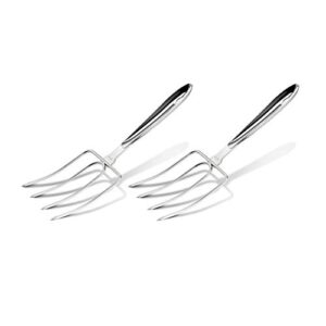 all-clad t167 stainless steel turkey forks set, 2-piece, silver -