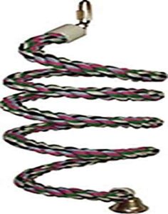 a&e cage company hb552 happy beaks cotton rope boing with bell bird toy, 0.75 by 66", multicolor