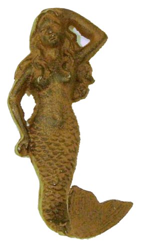 Moby Dick Nautical Rust Cast Iron Mermaid Wall Decor Hook Peg Decor