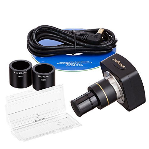 AmScope MU800-CK 8.0 MP USB2.0 Microscope Digital Camera + Calibration Kit, Compatible with Windows XP/Vista/7 and Mac OS 10.6 & Up