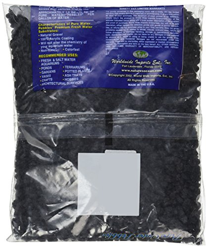 Pure Water Pebbles Aquarium Gravel, 2-Pound, Jet Black