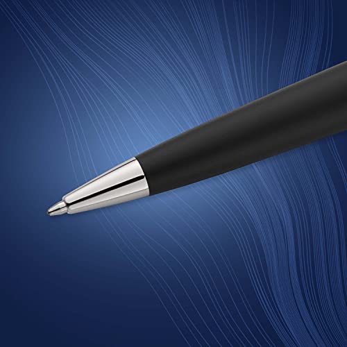 Waterman Expert Ballpoint Pen, Matte Black CT, Medium Nib, Blue Ink