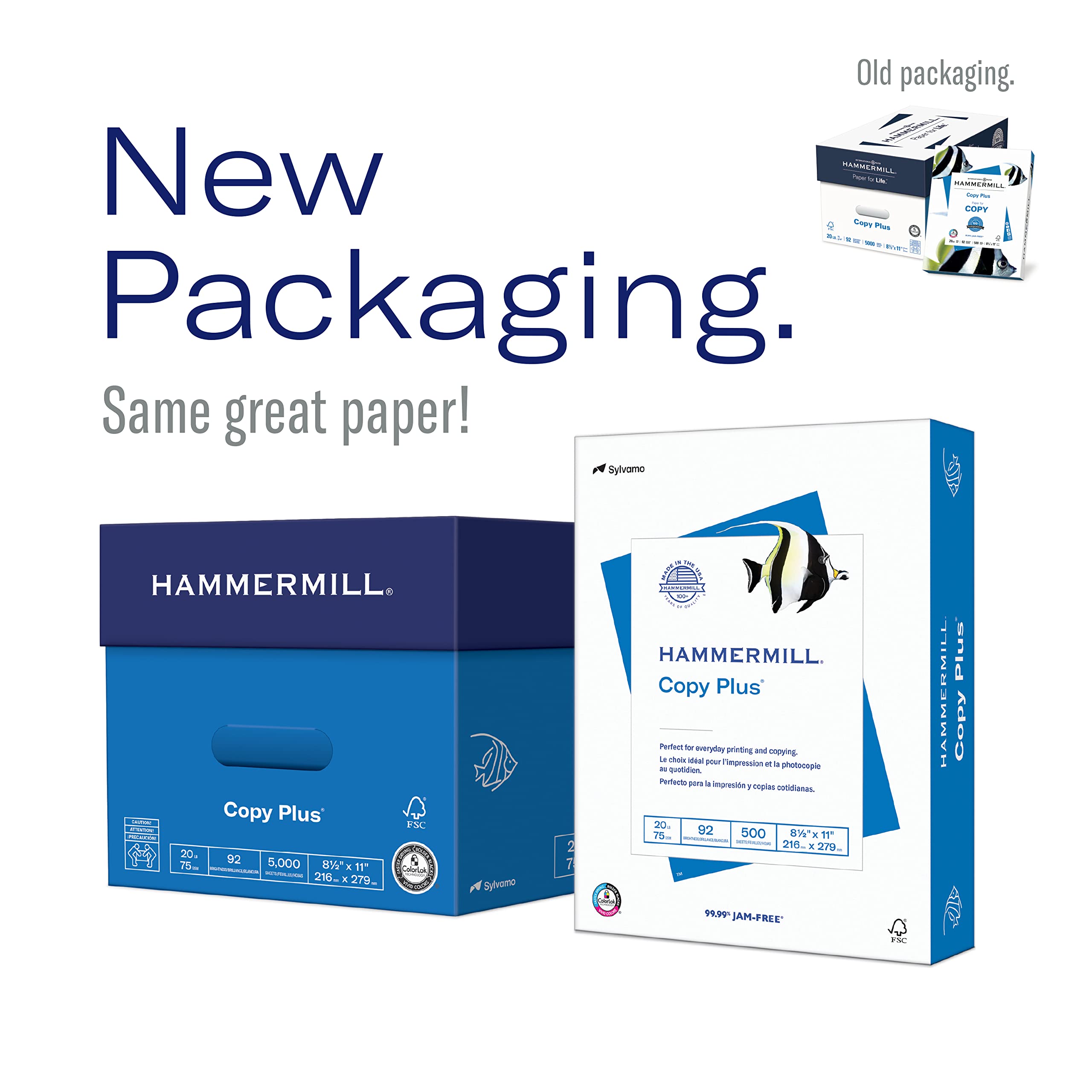 Hammermill Printer Paper, 20 lb Copy Plus, 8.5 x 11 - 1 Ream (500 Sheets) - 92 Bright, Made in the USA, 105007R