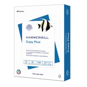 Hammermill Printer Paper, 20 lb Copy Plus, 8.5 x 11 - 1 Ream (500 Sheets) - 92 Bright, Made in the USA, 105007R