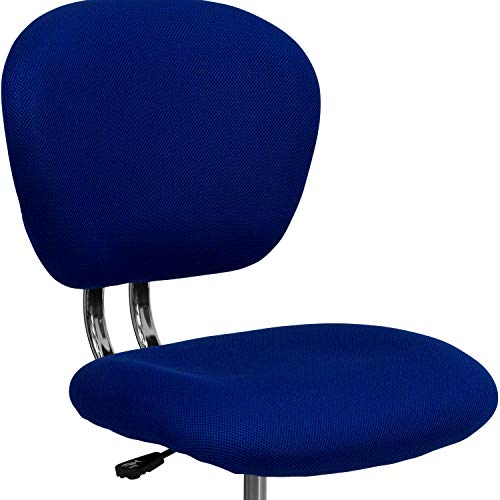 Flash Furniture Beverly Mid-Back Blue Mesh Padded Swivel Task Office Chair with Chrome Base