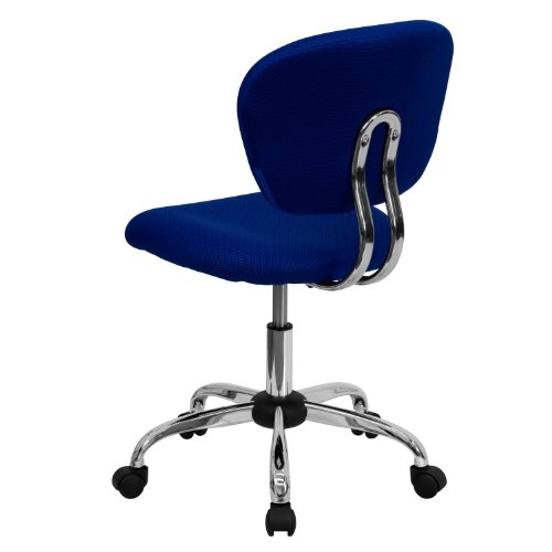 Flash Furniture Beverly Mid-Back Blue Mesh Padded Swivel Task Office Chair with Chrome Base