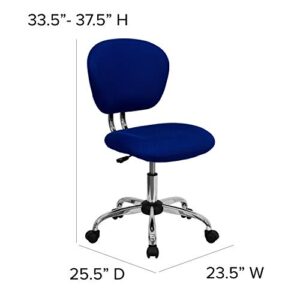 Flash Furniture Beverly Mid-Back Blue Mesh Padded Swivel Task Office Chair with Chrome Base