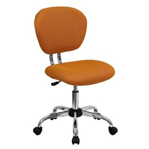 flash furniture beverly mid-back orange mesh padded swivel task office chair with chrome base