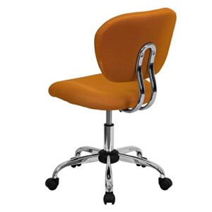 Flash Furniture Beverly Mid-Back Orange Mesh Padded Swivel Task Office Chair with Chrome Base